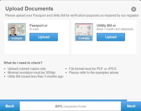 Verify your identity with eToro by uploading documents