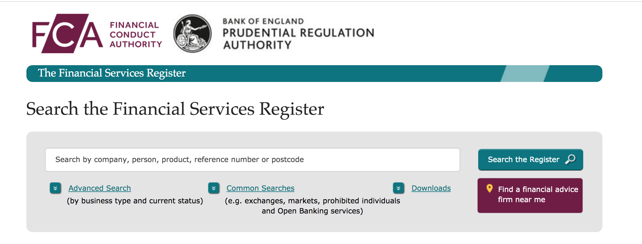 Financial Conduct Authority (FCA) home page