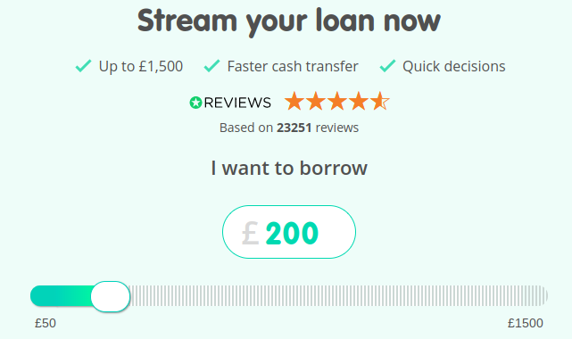 Lendng stream loan application page