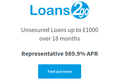 Loan 2 Go loan applicatin page
