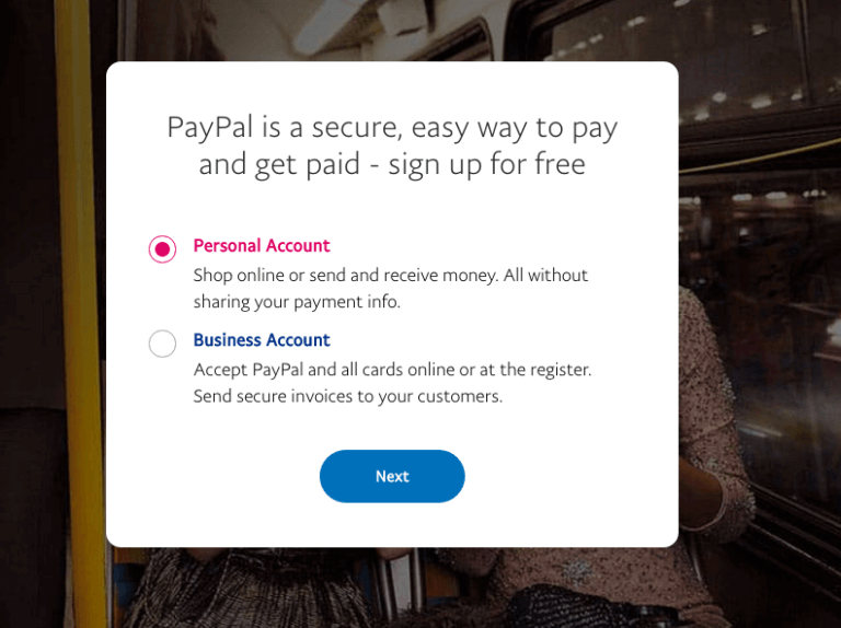 PayPal UK account type