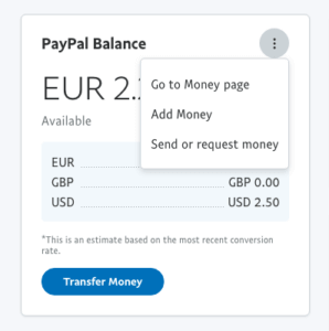 PayPal UK deposit
