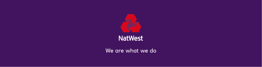 Natwest Logo and "We are what we do" mantra