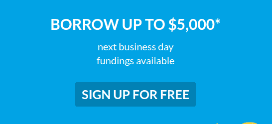 InboxLoan CTA asking you register for free and borrow up to $5,000