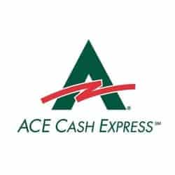 Ace Cash Express logo with letter A in red and green 