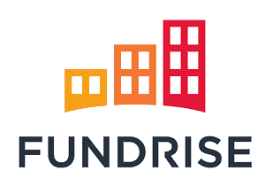 Fundrise logo featuring a yellow, orange, and red window frames