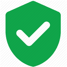 Verification sign on Bitcoin loophole; white tick against green background