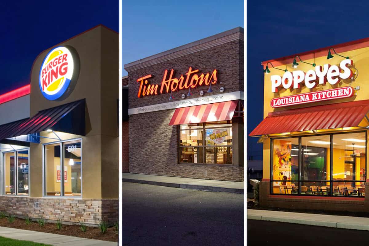 Burger King, Popey's, Tim Horton restaurants