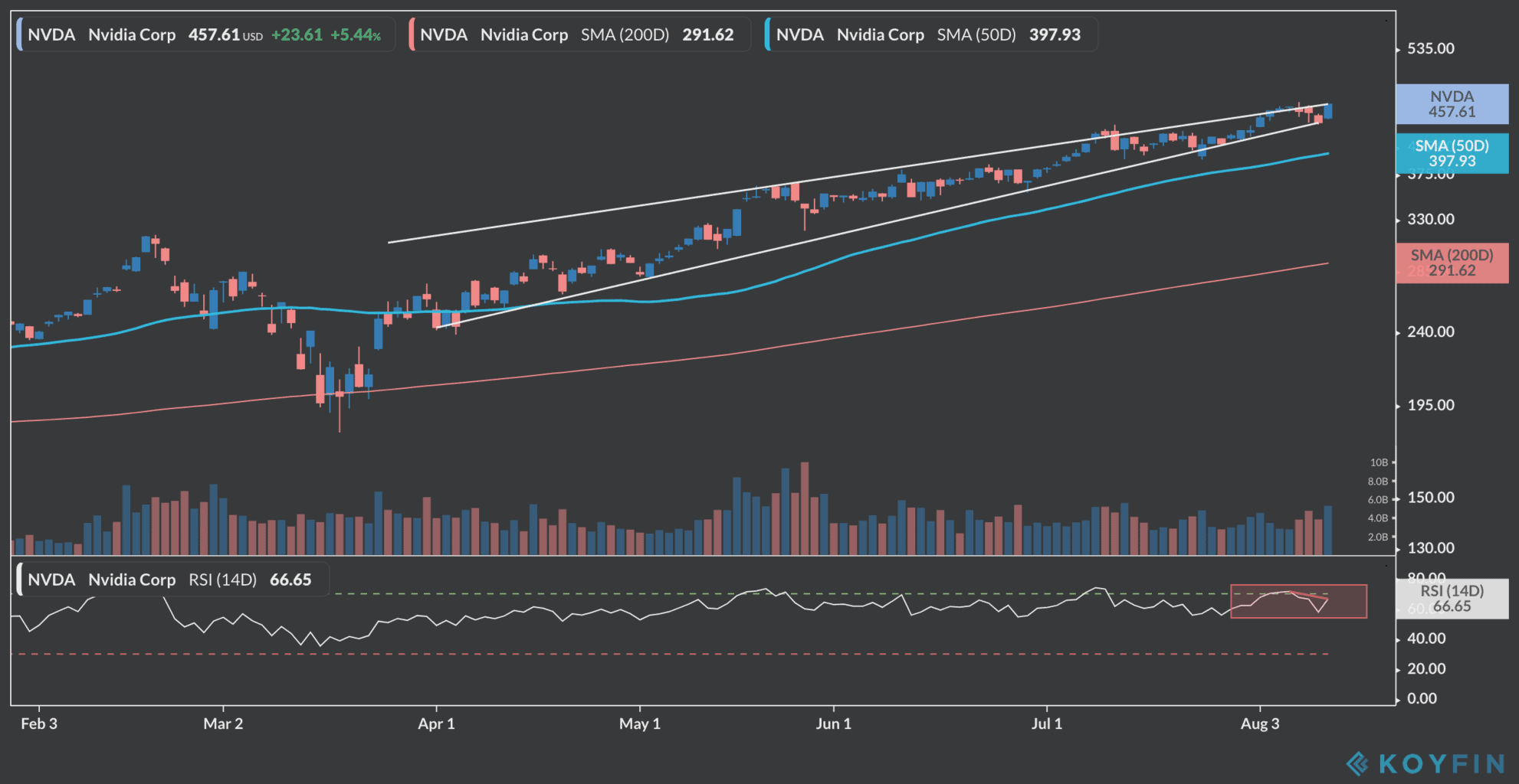 Nvidia (NVDA) shares 1-day chart