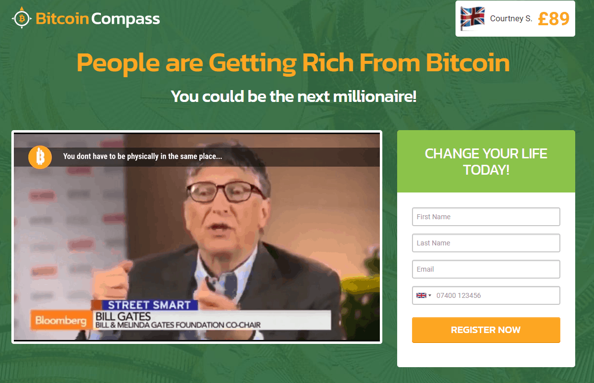 bitcoin compass navigation screen