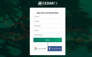 Sign Up for a CedarFX Account