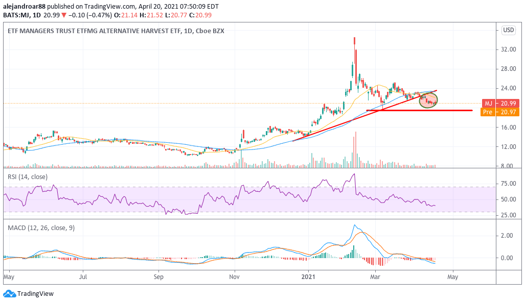 weed stocks negative momentum