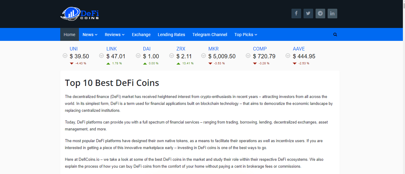 DeFi coins