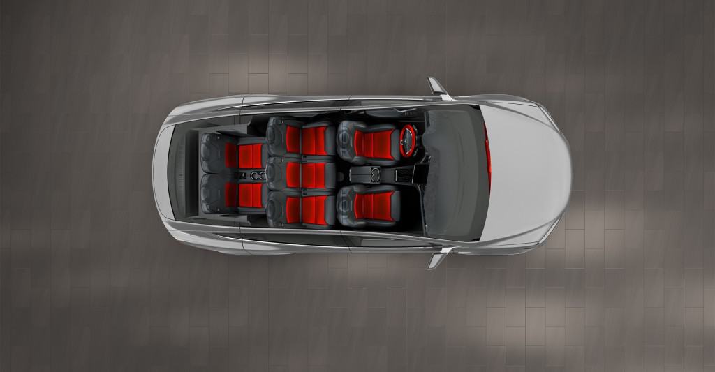 Tesla Model X Interior Overhead Design Studio