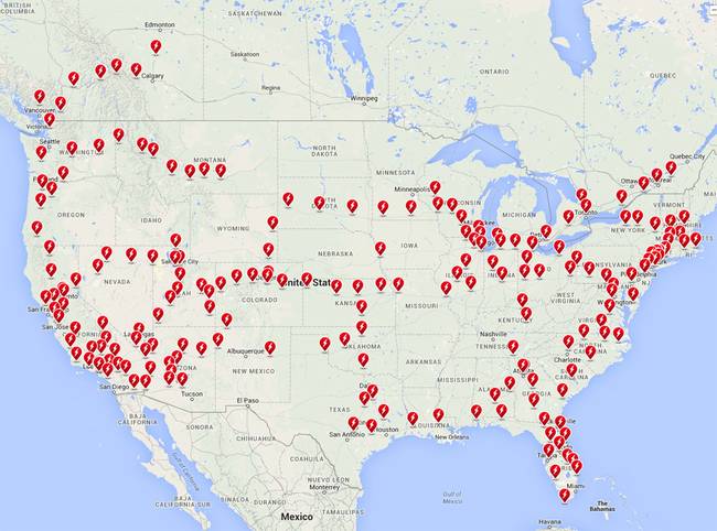Tesla Supercharger Station Map